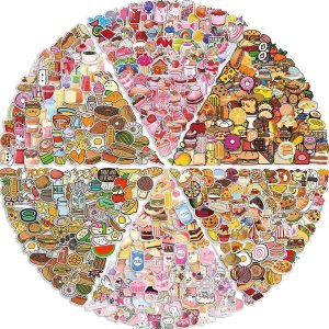 500 calcomanías de alimentos, lindas calcomanías para botellas de agua, laptop, patineta, teléfono, automóvil, calcomanías de vinilo impermeables 500 calcomanías de alimentos, lindas calcomanías para botellas de agua, laptop, patineta, teléfono, automóvil, calcomanías de vinilo impermeables