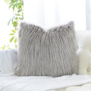 inchgrass Funda de cojín de piel sintética de pelo largo, suave, decorativa, mullida, sin inserto para cama, sofá (1 pieza de 18 x 18 pulgadas, inchgrass Funda de cojín de piel sintética de pelo largo, suave, decorativa, mullida, sin inserto para cama, sofá (1 pieza de 18 x 18 pulgadas,