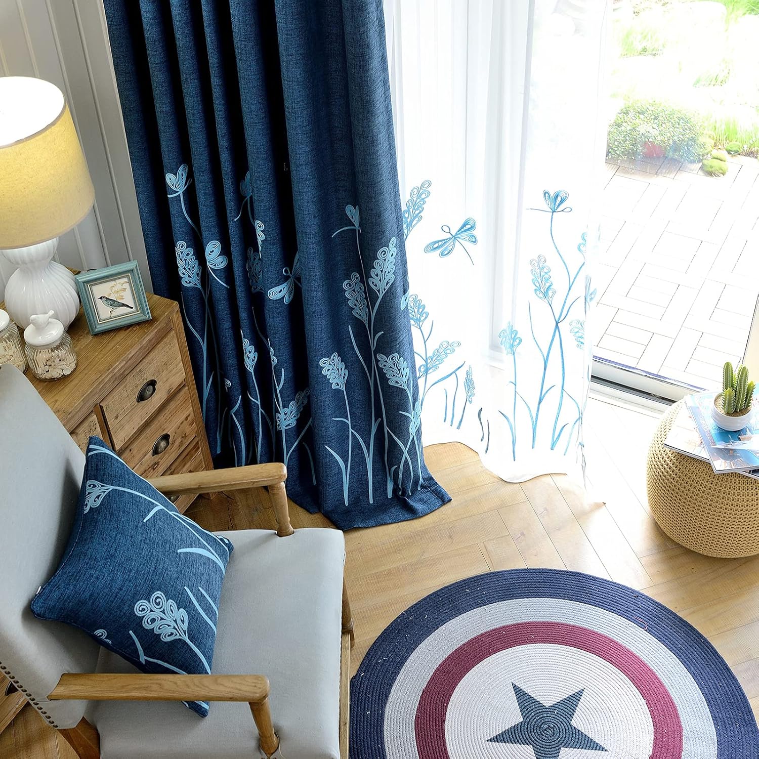 Cortinas de lino bordadas marca Melodieux