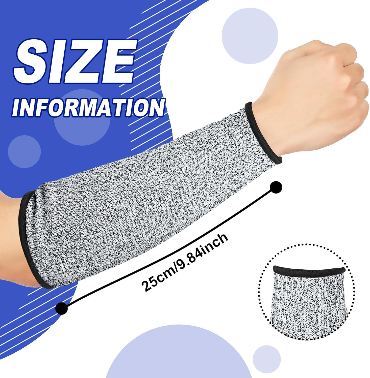 3 pares de protectores de brazo para piel fina y moretones, resistente a los cortes, manga de antebrazo, manga de protección contra quemaduras de