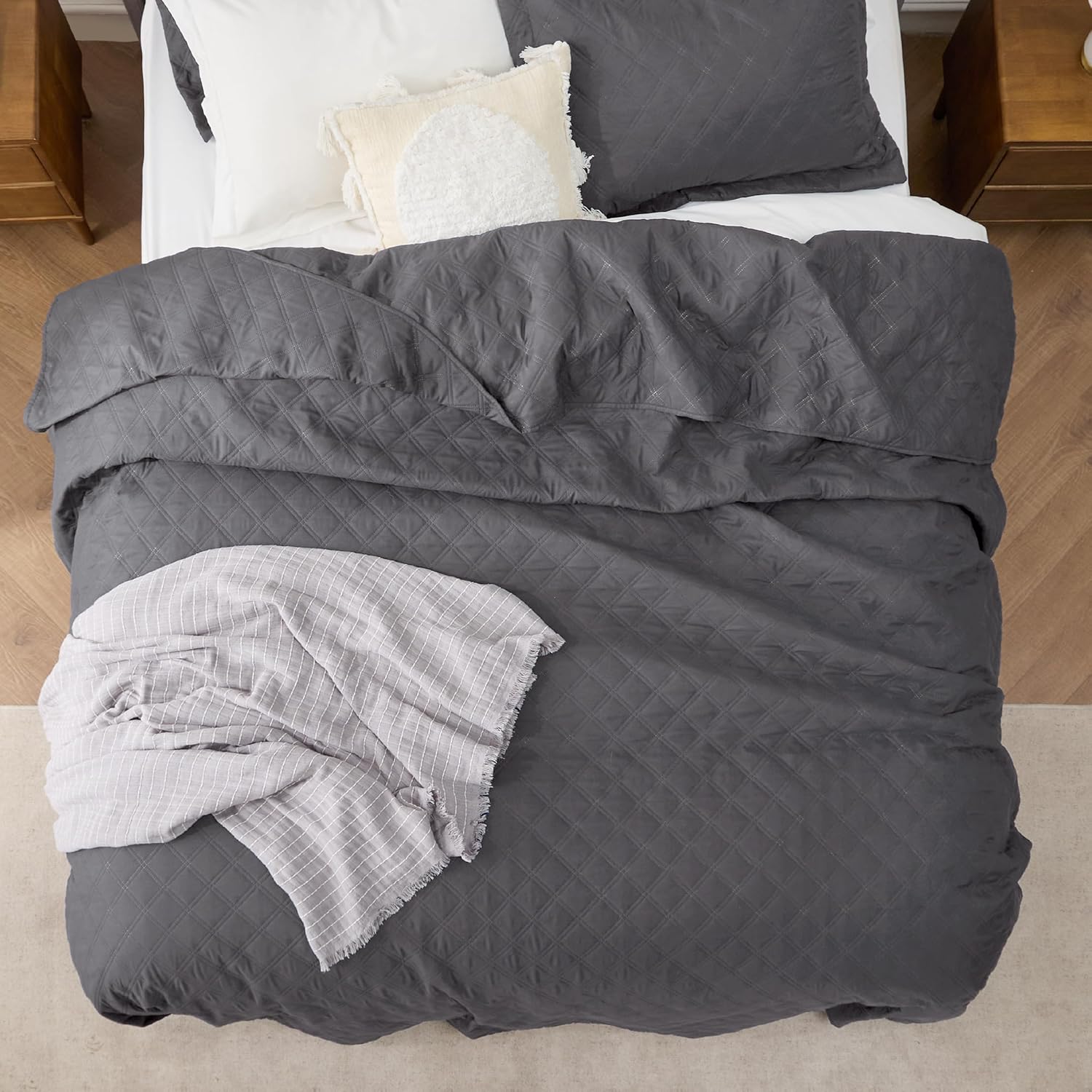 Bedsure – Juego de edredón de poliéster-diamante ultrasónico GN 106×96 US