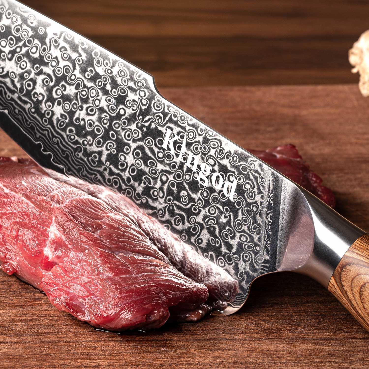 KINGOD Cuchillo de chef japonés VG10 de 8 pulgadas, cuchillo de cocina súper afilado, mango ergonómico, cuchillo de cocina multiusos, cuchillo de