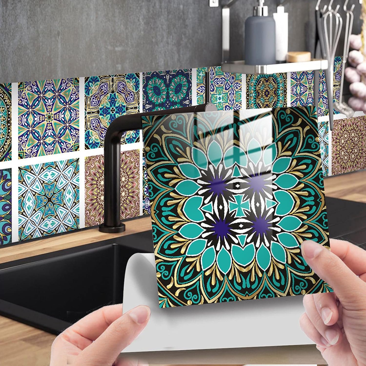 10 hojas de azulejos autoadhesivos para salpicaduras de cocina, despegar y pegar, ladrillos de cocina, azulejos de pared 3D autoadhesivos para