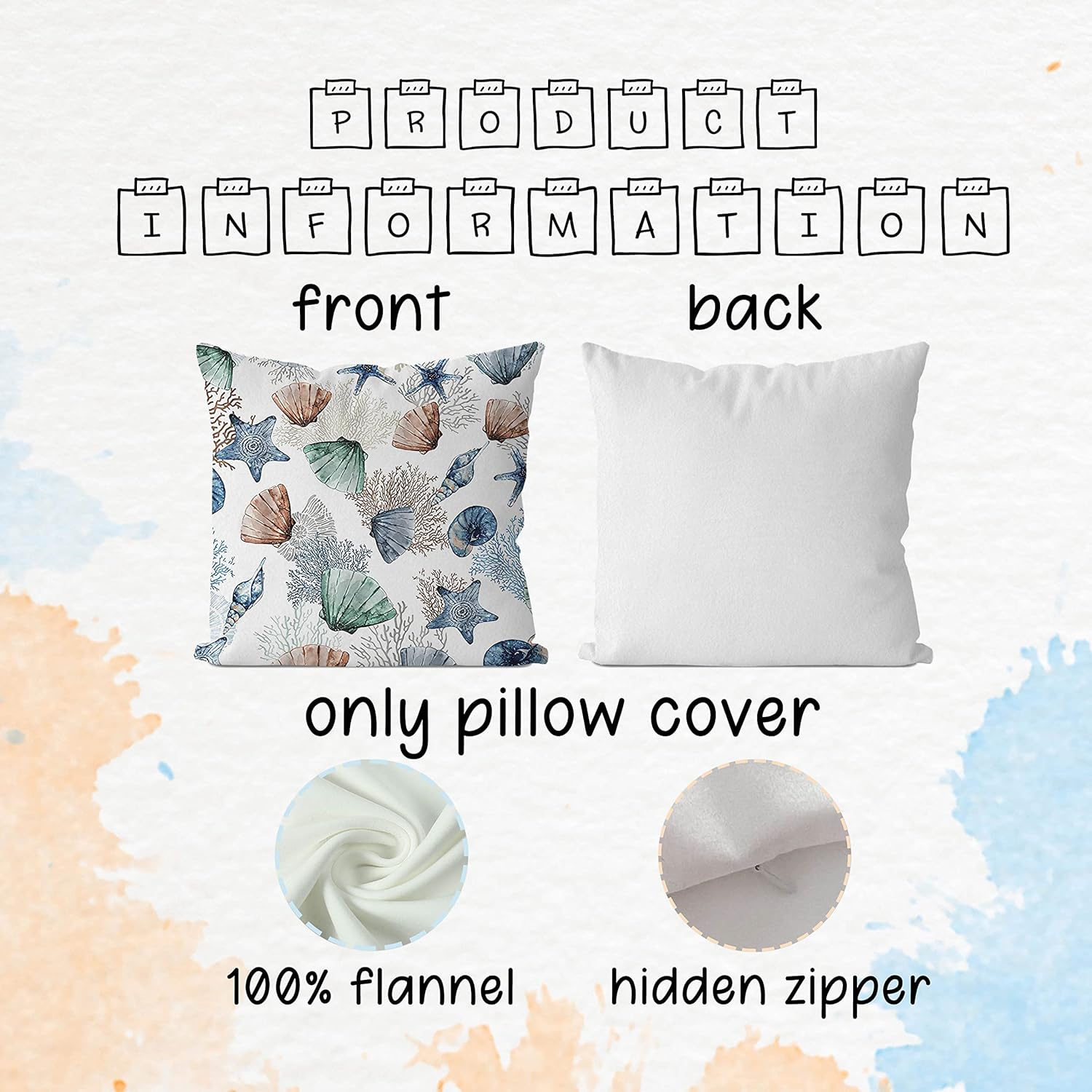 IWXYI Funda de almohada náutica costera de 18 x 18 pulgadas, funda de almohada marina submarina con temática oceánica, decoración del hogar,