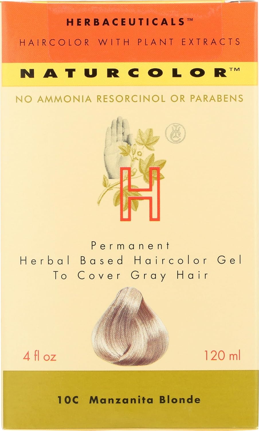 Tinte para el cabello, color rubio platino cenizo (10C) (Manzanita Blonde), 4 fl oz (120 ml)