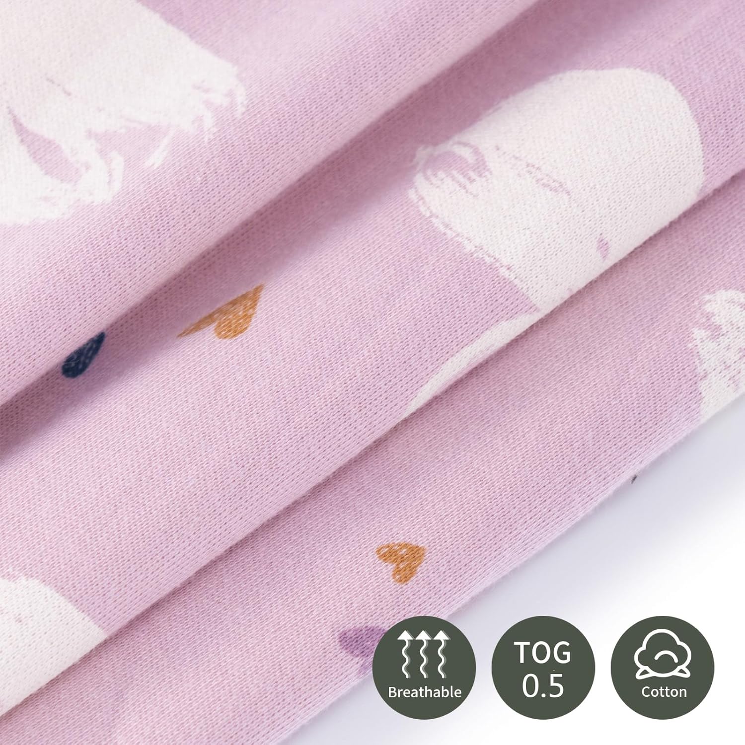 insular Paquete de 2 mantas de algodón para bebé, saco de dormir con cremallera de 2 vías para niños y niñas, unisex