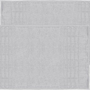Mosobam Juego de 2 tapetes turcos de lujo de 28 x 44 pulgadas, color gris claro (gris) viscosa de bambú de 1000 GSM y algodón turco peinado turco Mosobam Juego de 2 tapetes turcos de lujo de 28 x 44 pulgadas, color gris claro (gris) viscosa de bambú de 1000 GSM y algodón turco peinado turco