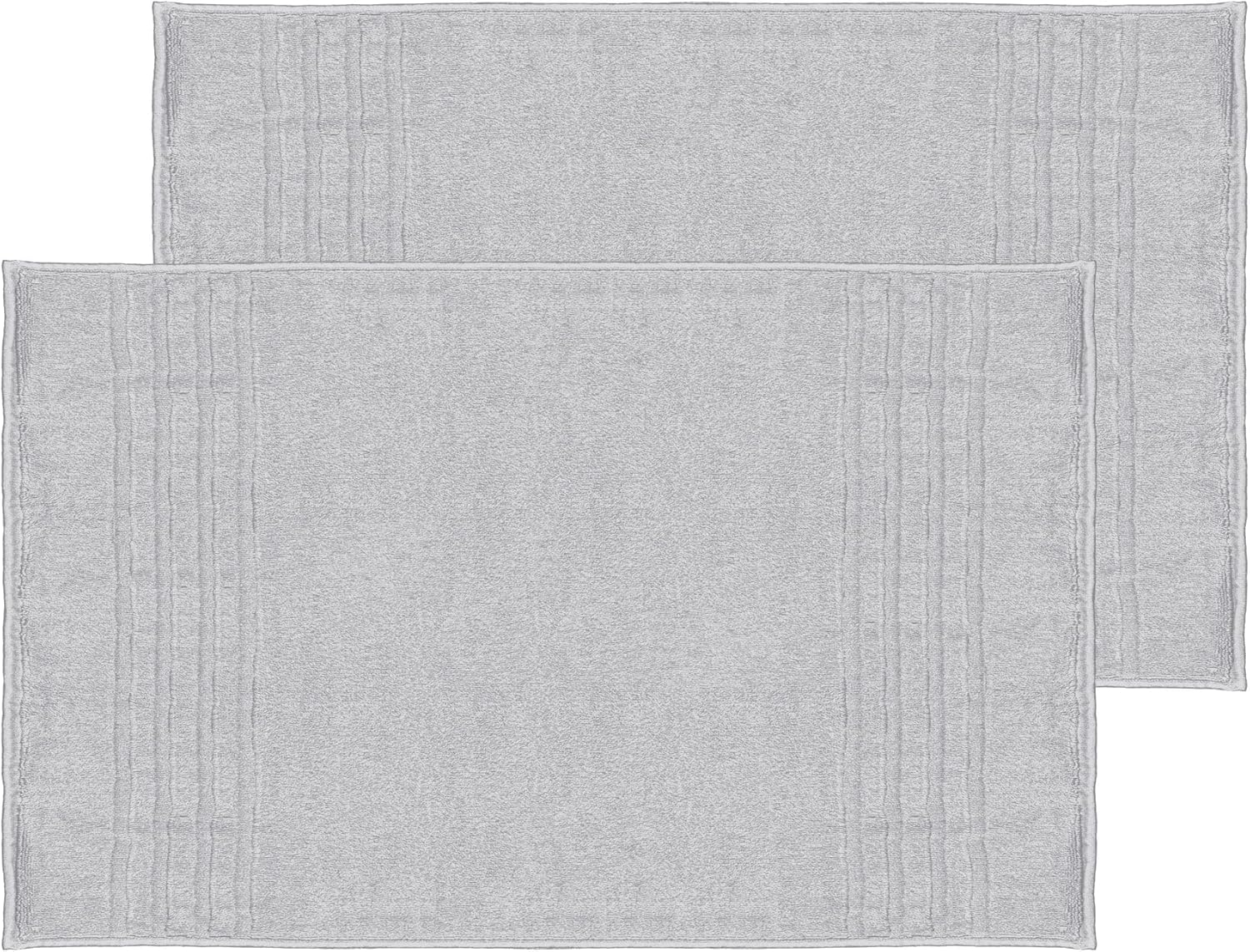 Mosobam Juego de 2 tapetes turcos de lujo de 28 x 44 pulgadas, color gris claro (gris) viscosa de bambú de 1000 GSM y algodón turco peinado turco