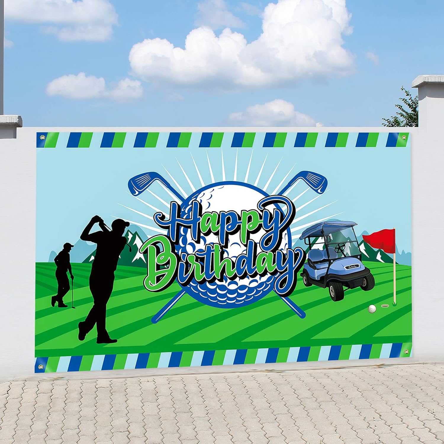 Decoración de fiesta de cumpleaños de golf, telón de fondo de feliz cumpleaños, cartel de cabina de fotos, fondo de fotografía para golf, deportes,