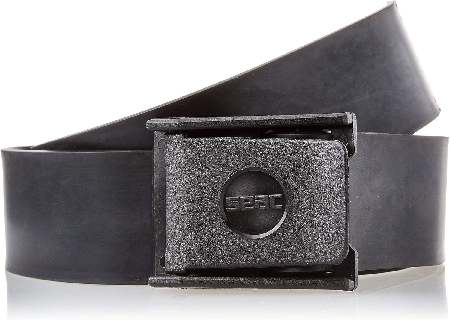 Seac Cinturón de goma con hebilla de nailon, 51.2 in, negro