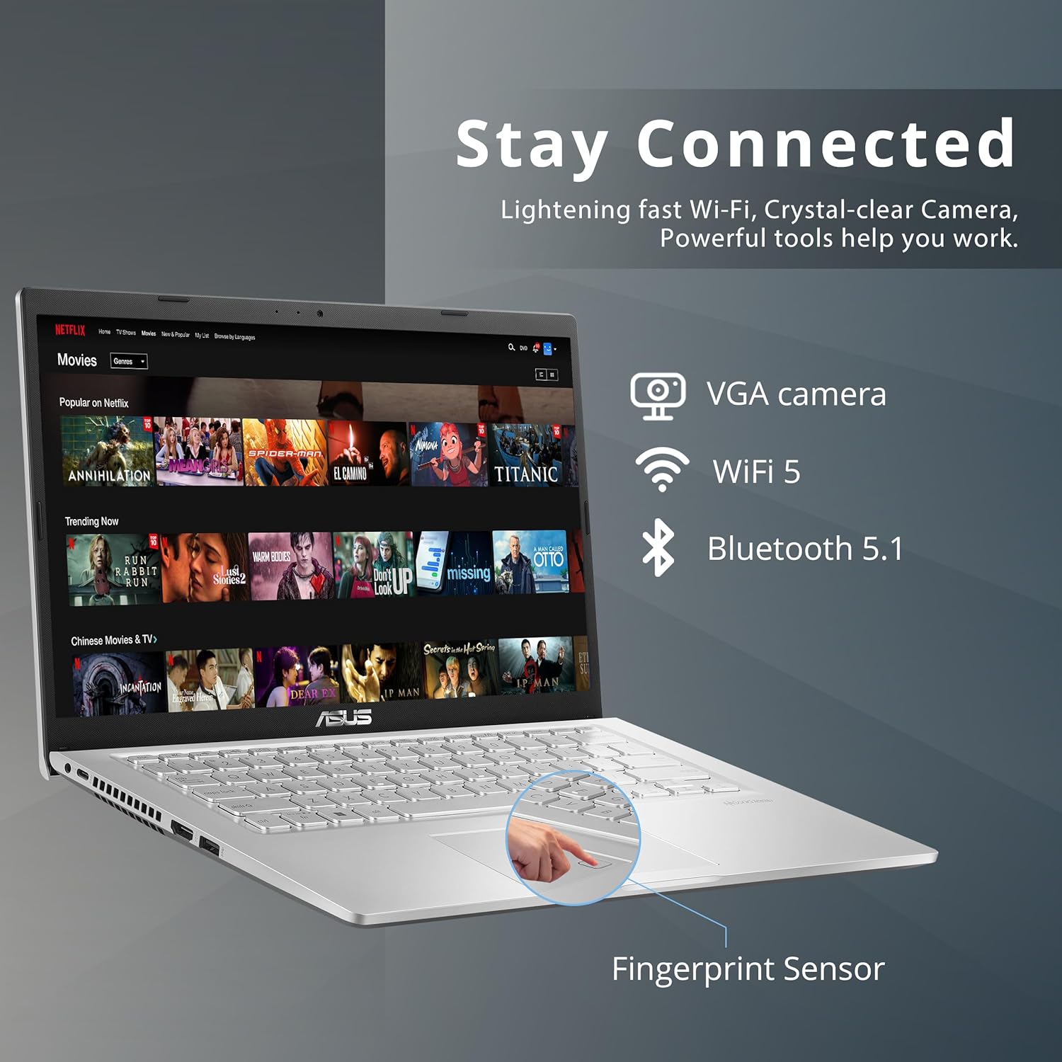 asus Vivobook 14HD 2023 Laptop para estudiantes, Intel Core i3-1115G4, 16 GB de RAM, SSD PCIe de 1 TB, gráficos Intel UHD, cámara web, WiFi 5,