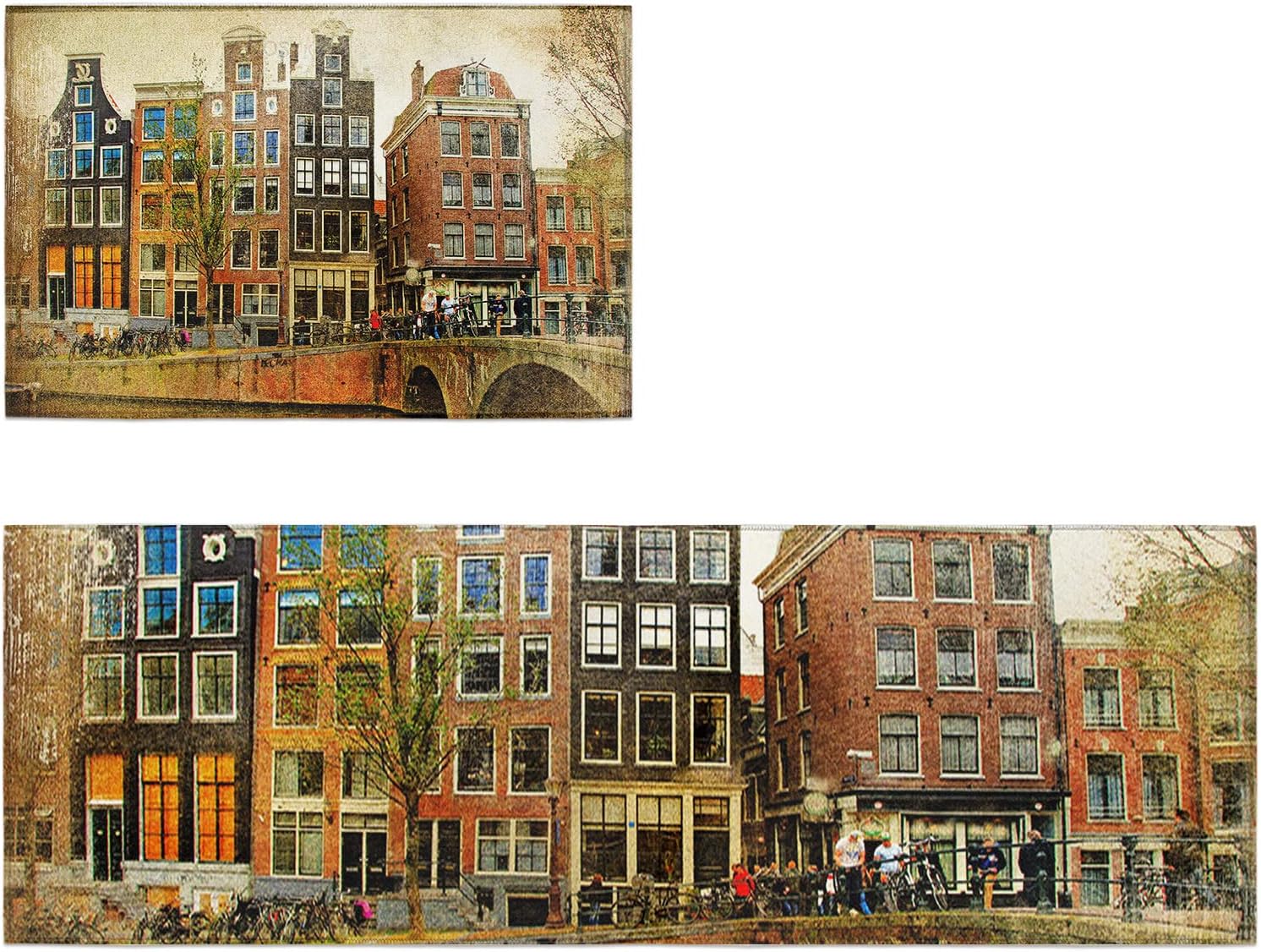 Womenfocus Tapete de cocina, tapete de cocina vintage Amsterdam, tapete de cocina para piso, tapete antifatiga, tapete de cocina antideslizante y
