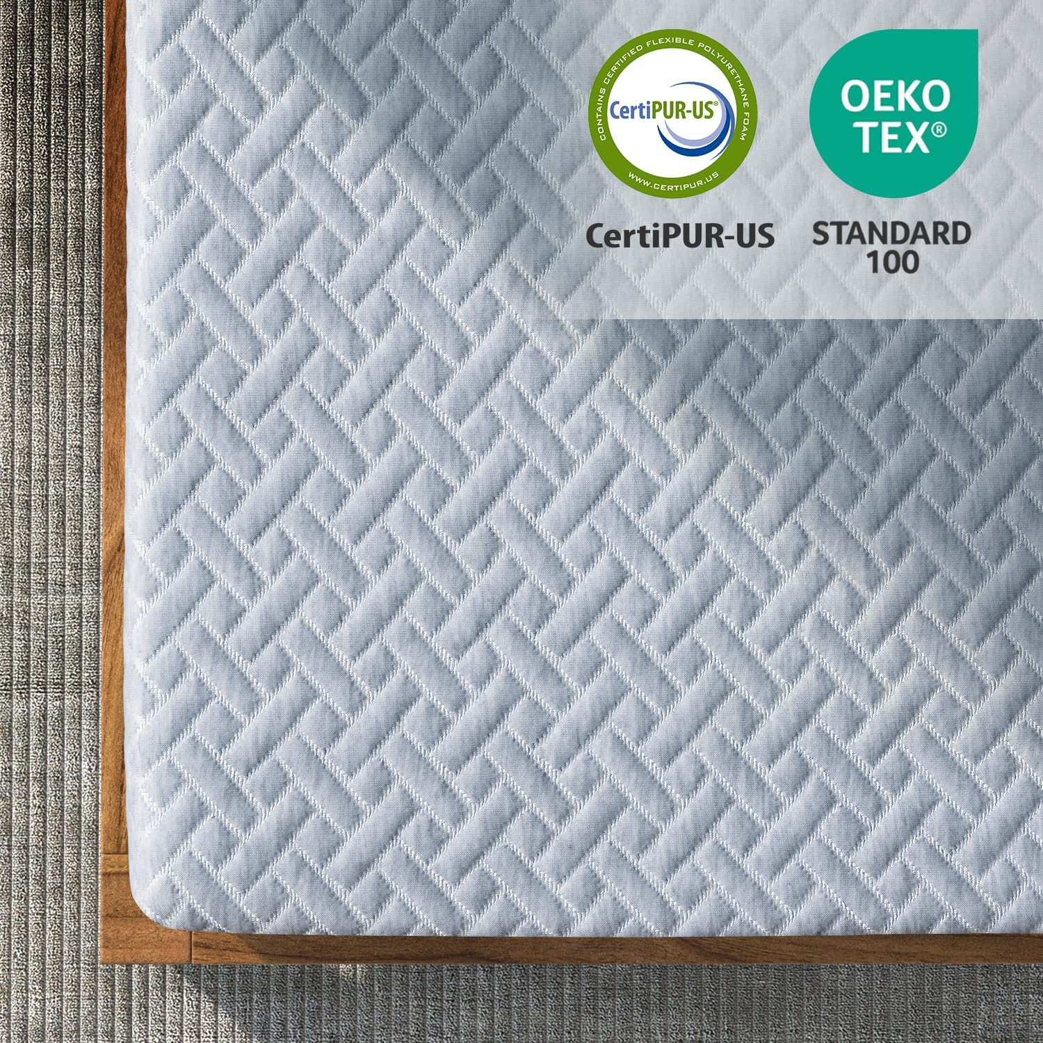 BedStory Cubrecolchón de espuma viscoelástica, tamaño King, 3 pulgadas, de espuma viscoelástica de gel suave, con funda extraíble, certificado