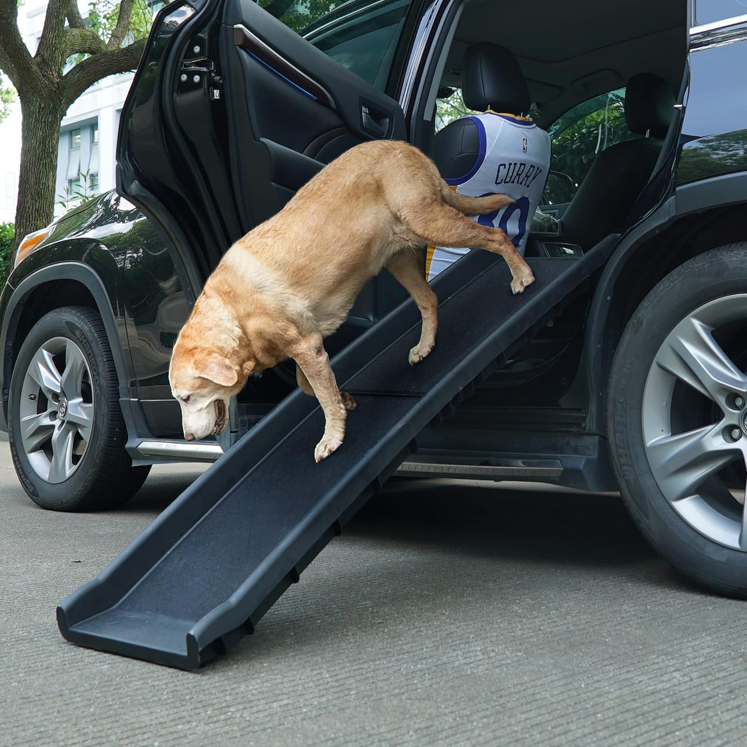 Rampa plegable para perros SUVcoche de 62 pulgadas de largo, escaleras para cachorros, perros viejos, artritis, dolor en las articulaciones, rampa
