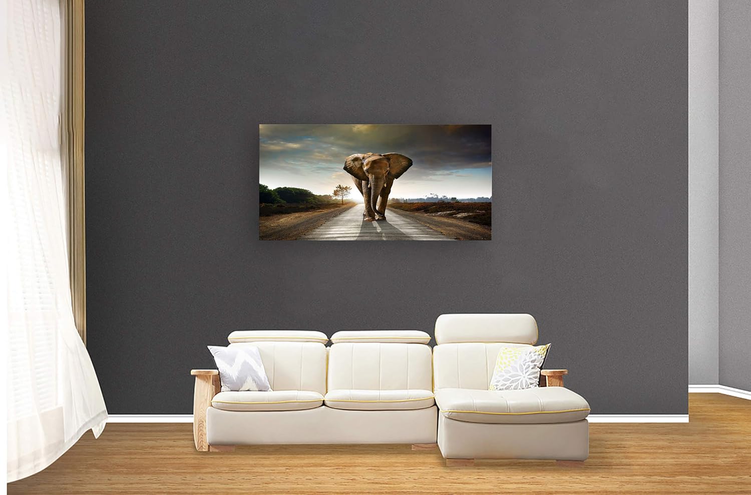 Muolunna D1250 Impresiones en lienzo de elefantes, arte de pared, fotos de animales, pintura sobre lienzo, decoración para sala de estar,