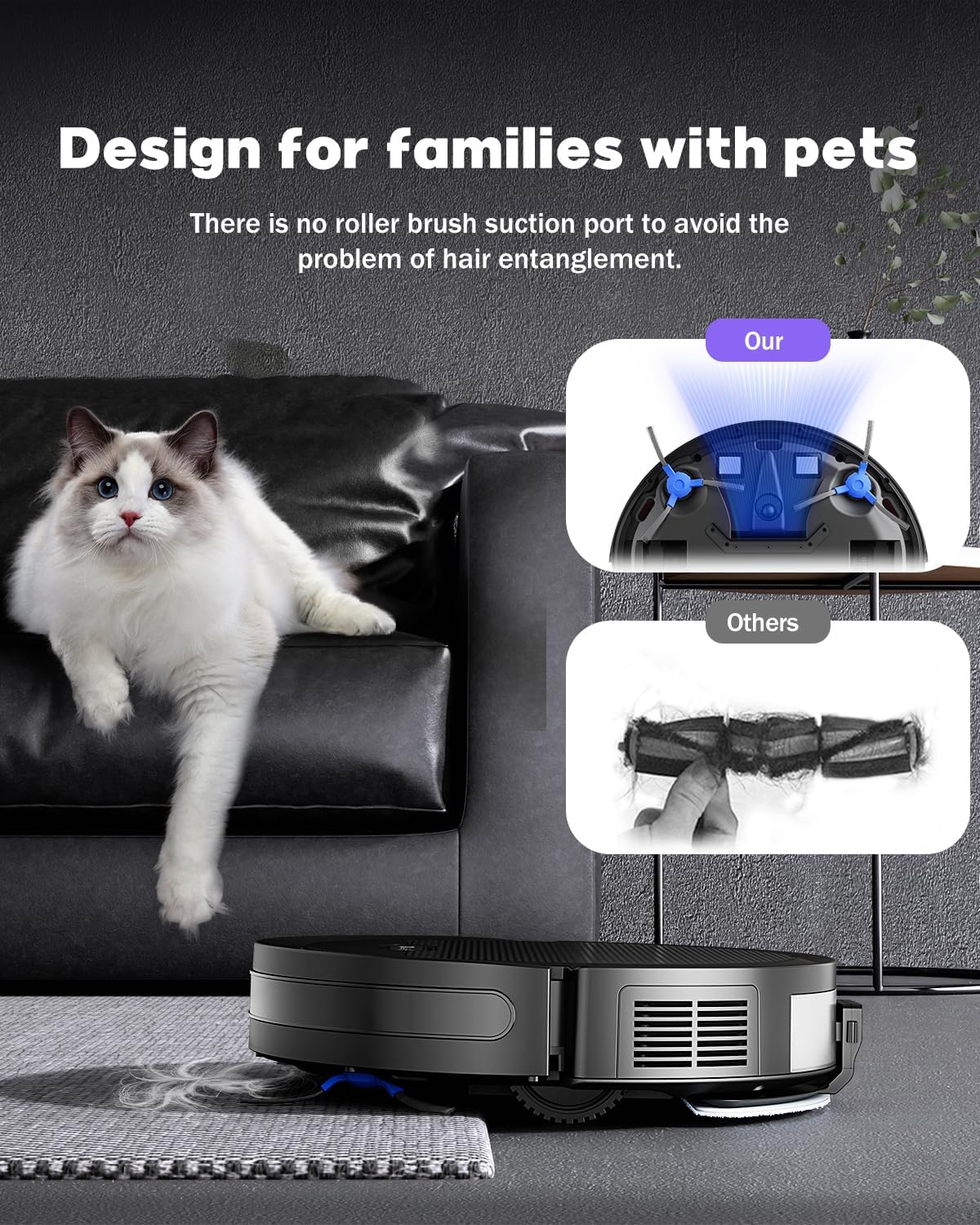 Robot aspirador y trapeador, 5000 Pa Robot Vaccum, WiFiBluetoothAlexaAppControl remoto, Aspiradora robótica con control de voz, autocarga, ideal