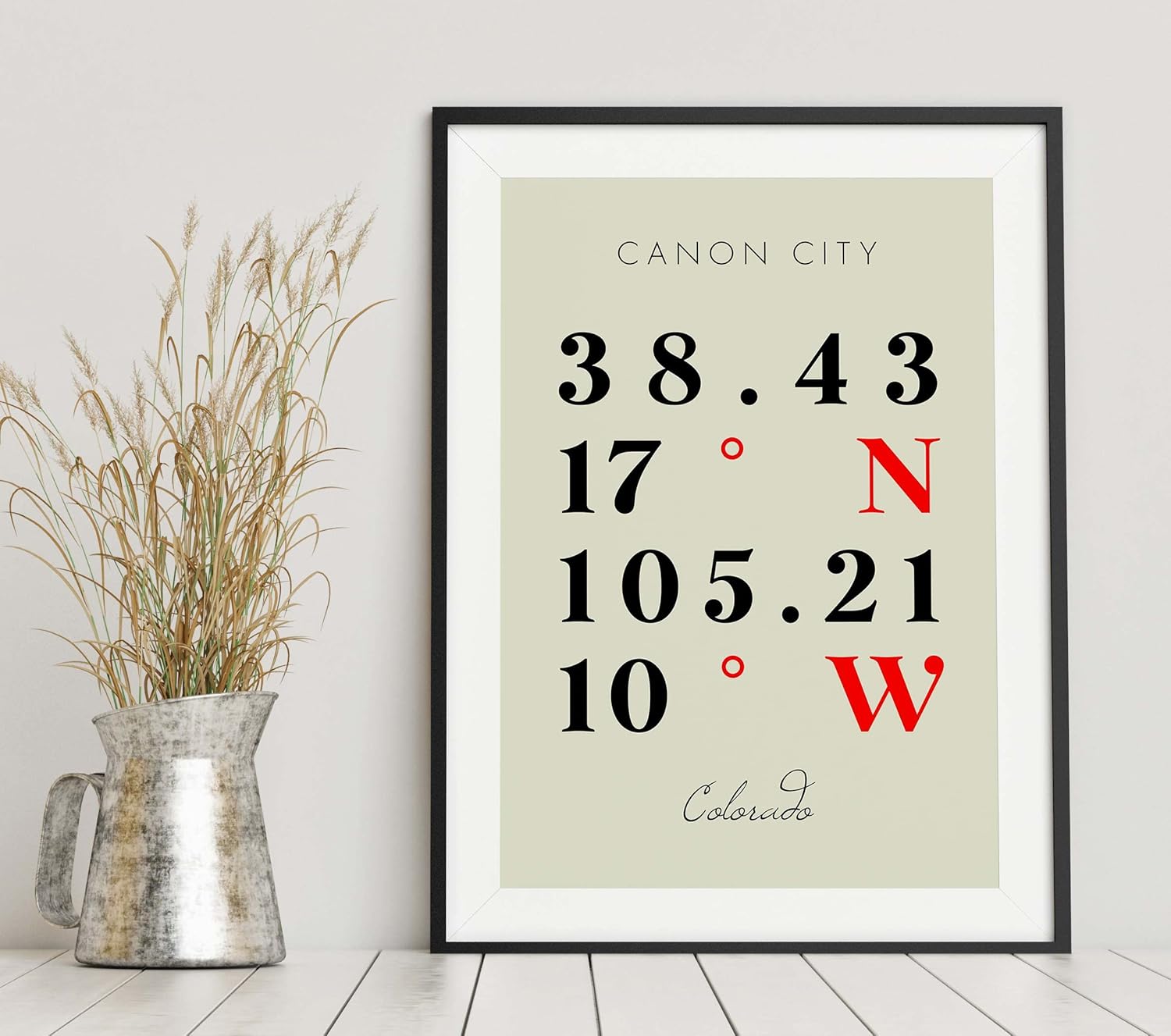 Mapa de Canon City, Colorado, Coordenadas Multilíneas de Colores (18×24)