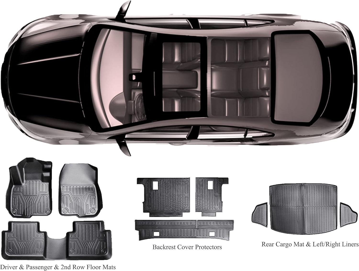 WORFRIL Alfombrillas compatibles con Honda CRV 2017-2022, juego completo CR-V impermeable 3D, forro de carga antideslizante para todo tipo de clima