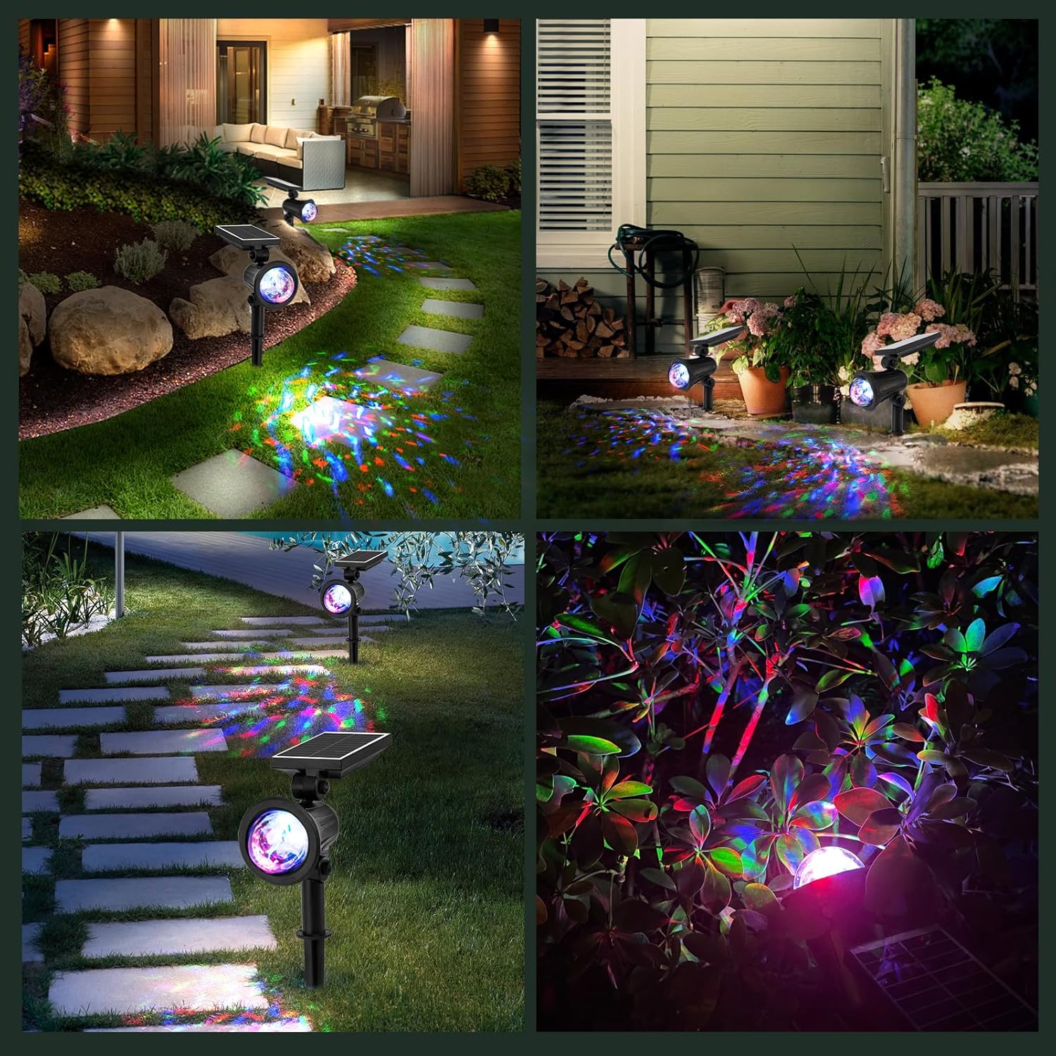 Focos solares para exteriores, focos solares para exteriores, impermeables, IP66, luces solares para exteriores, focos solares de bola mágica