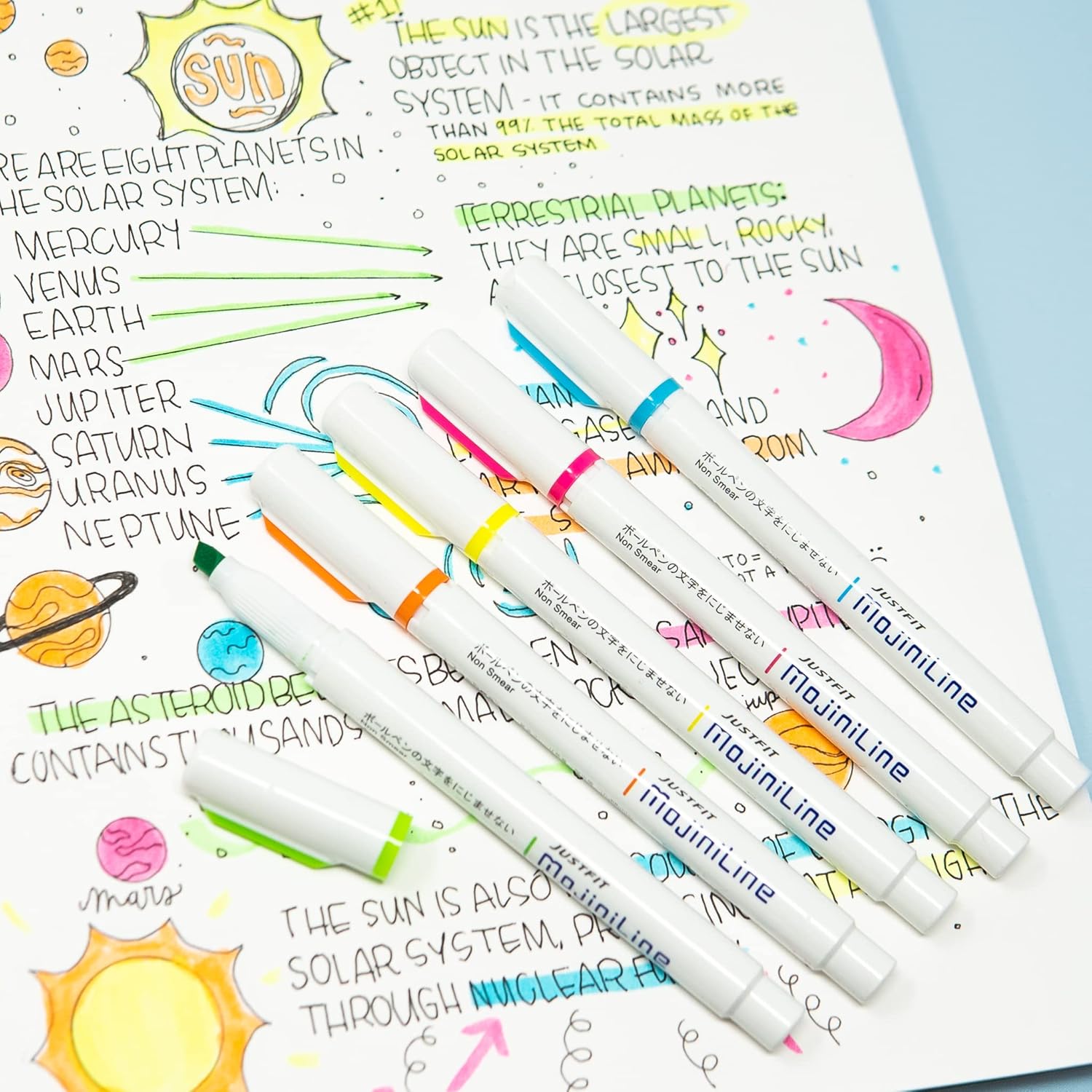 Zebra Pen Mojini 70250 – Marcador de resaltador amarillo, punta de cincel flexible, tinta amarilla, paquete de 12 unidades