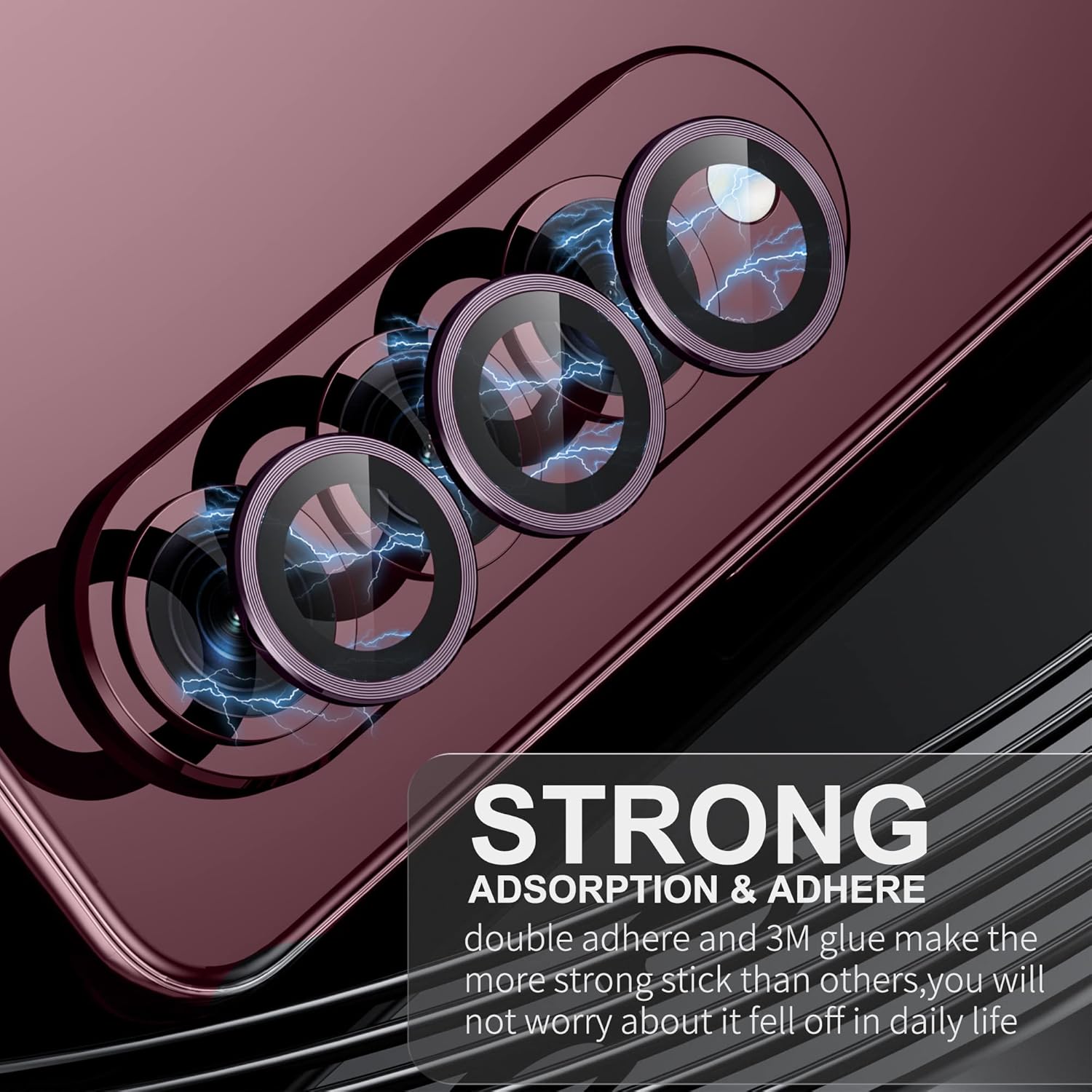 WSKEN Funda protectora de lente de cámara para Samsung Galaxy Z Fold 4, antiarañazos HD de vidrio templado de vidrio templado para cámara, película