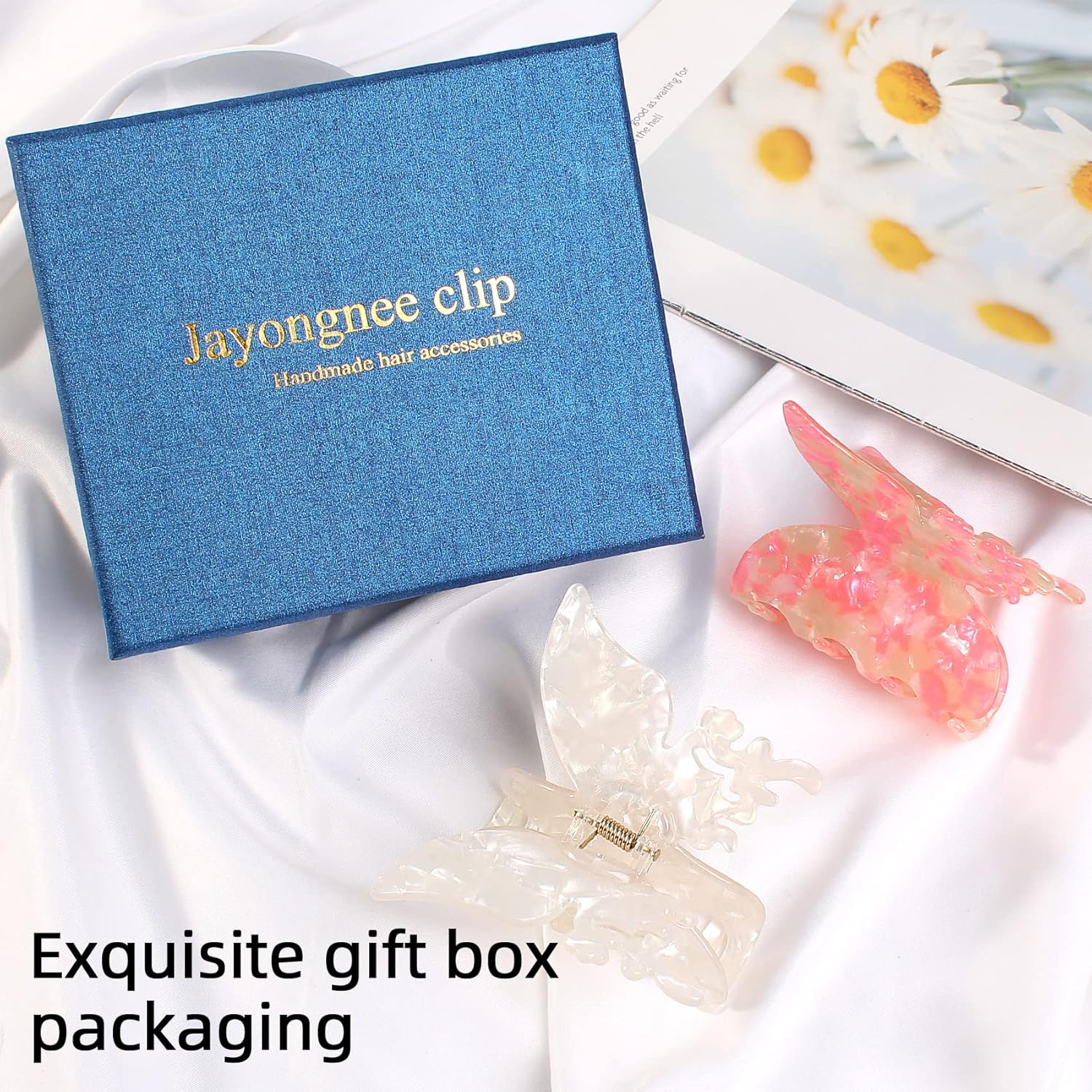 Jayongnee clip Pinzas de mariposa para el cabello para mujer, pinzas grandes antideslizantes para el cabello, pinzas para cabello fino, pinzas para
