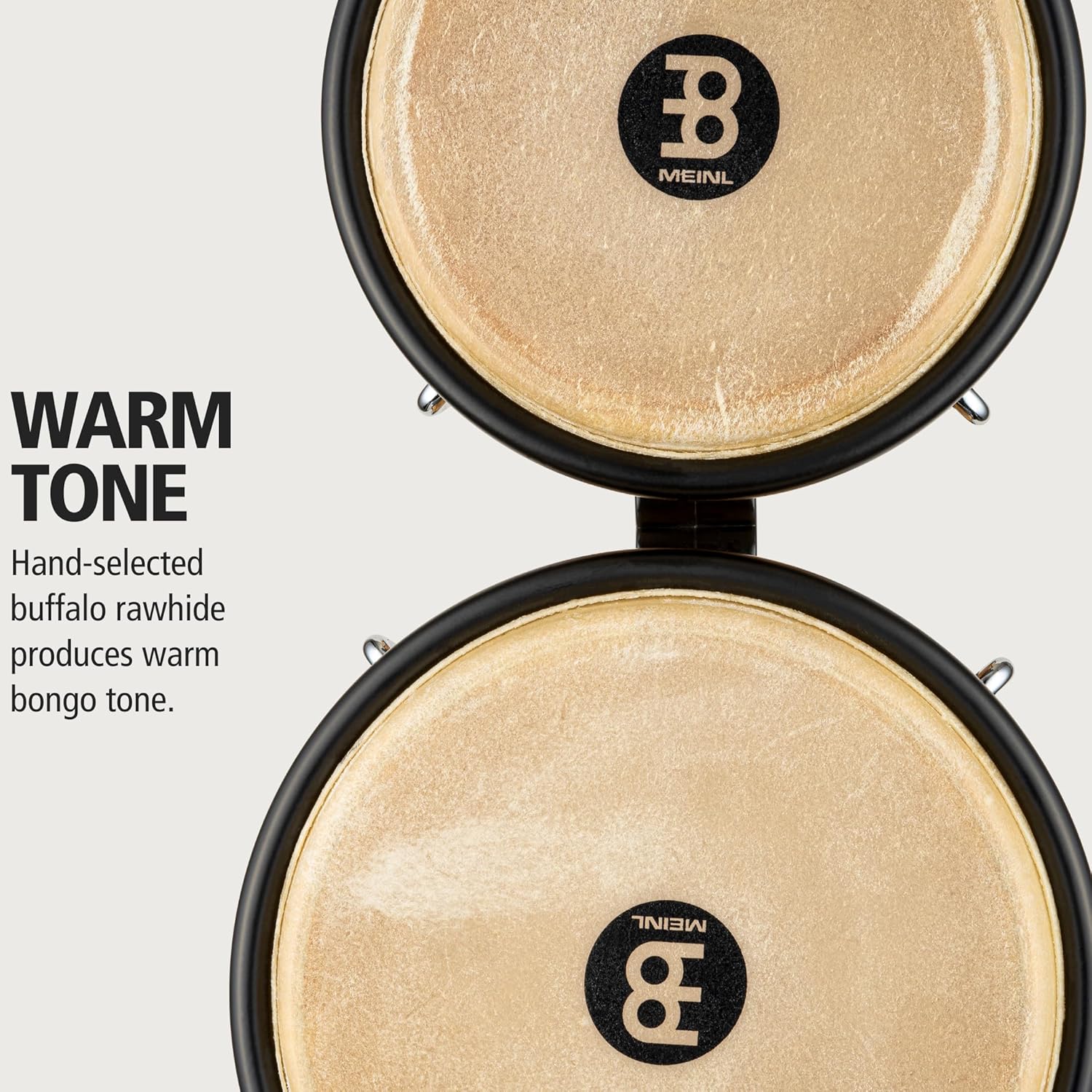 Meinl Percussion Bongos Juego de tambores de mano de 6.75 pulgadas y 8 pulgadas con carcasas de madera dura y llave de afinación – NO fabricado en