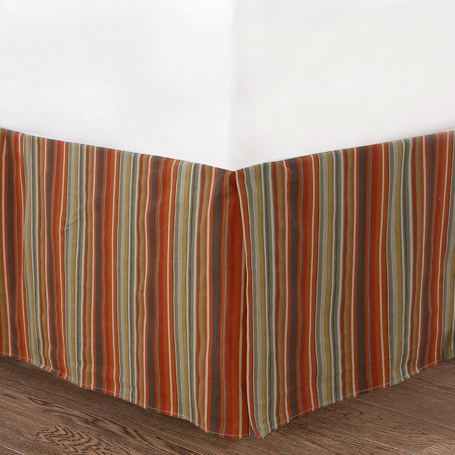Cozy Line – Juego de cama de 6 piezas, ropa de cama reversible de algodón reversible con falda de cama, fundas a juego, almohada decorativa