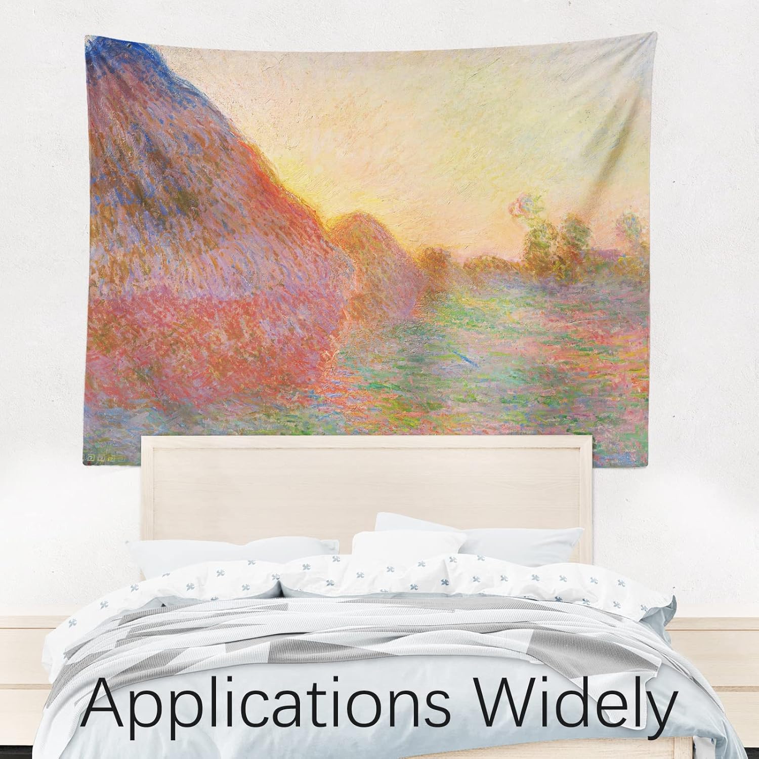 Berkin Arts Tapiz decorativo artístico con diseño de paisaje para colgar en la pared, telón de fondo estético naranja, puesta de sol naranja, gran