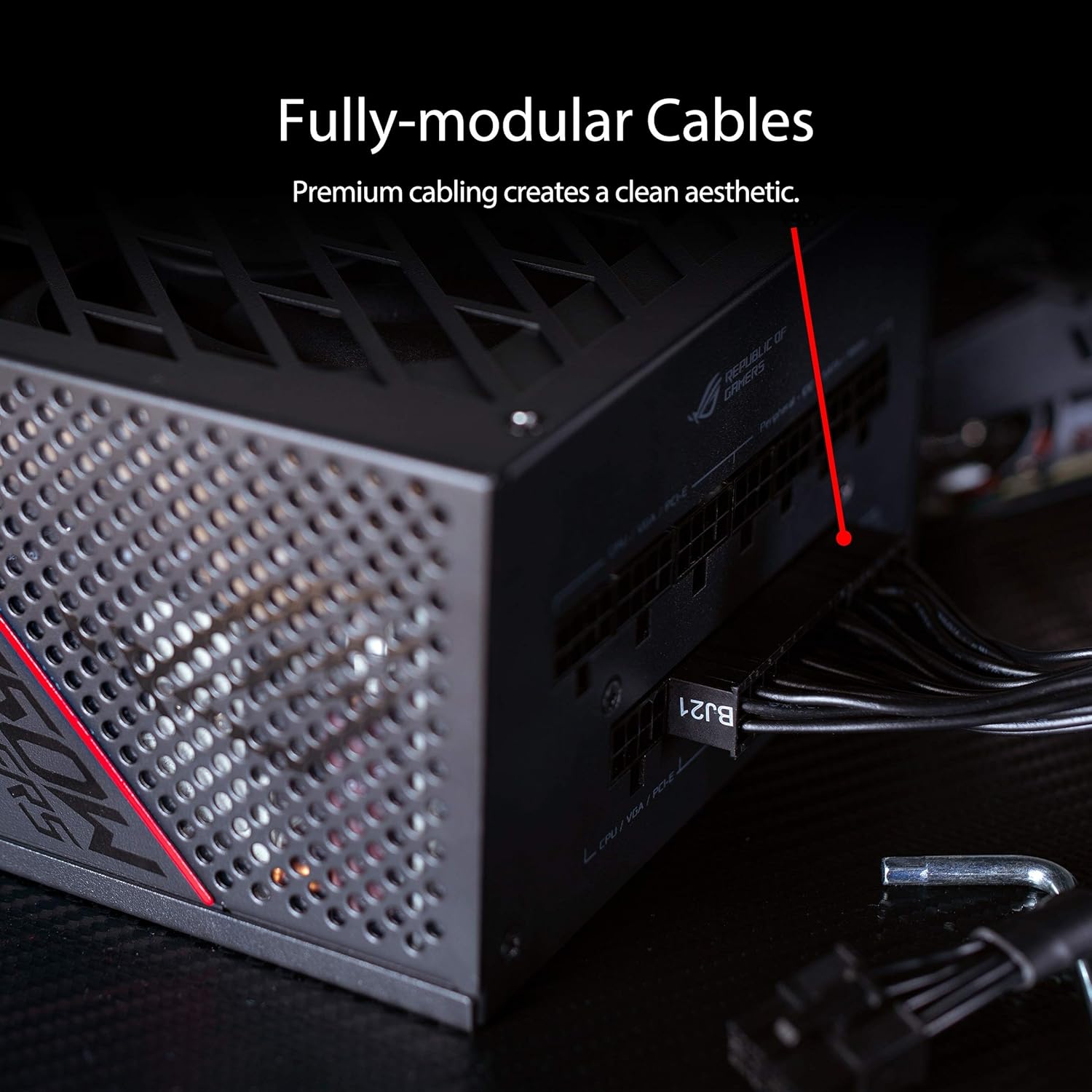 ASUS – Fuente de alimentación ROG STRIX 850W Oro PSU (disipadores de calor ROG, diseño de ventilador con tecnología axial, rodamientos de ventilador
