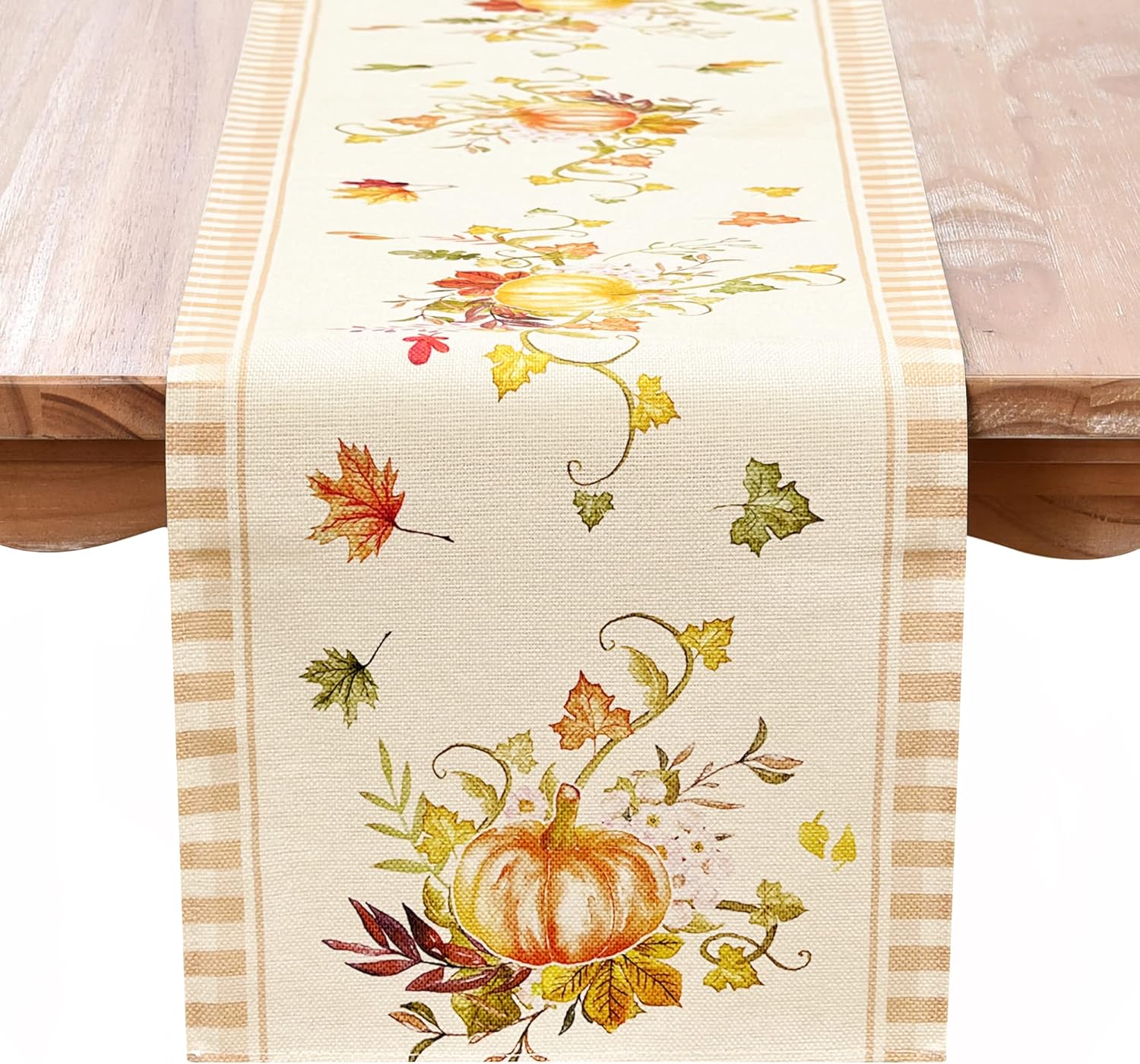 Camino de mesa de Acción de Gracias, calabaza, hojas de arce, camino de mesa rectangular de granja, decoración de otoño para el hogar, cocina,