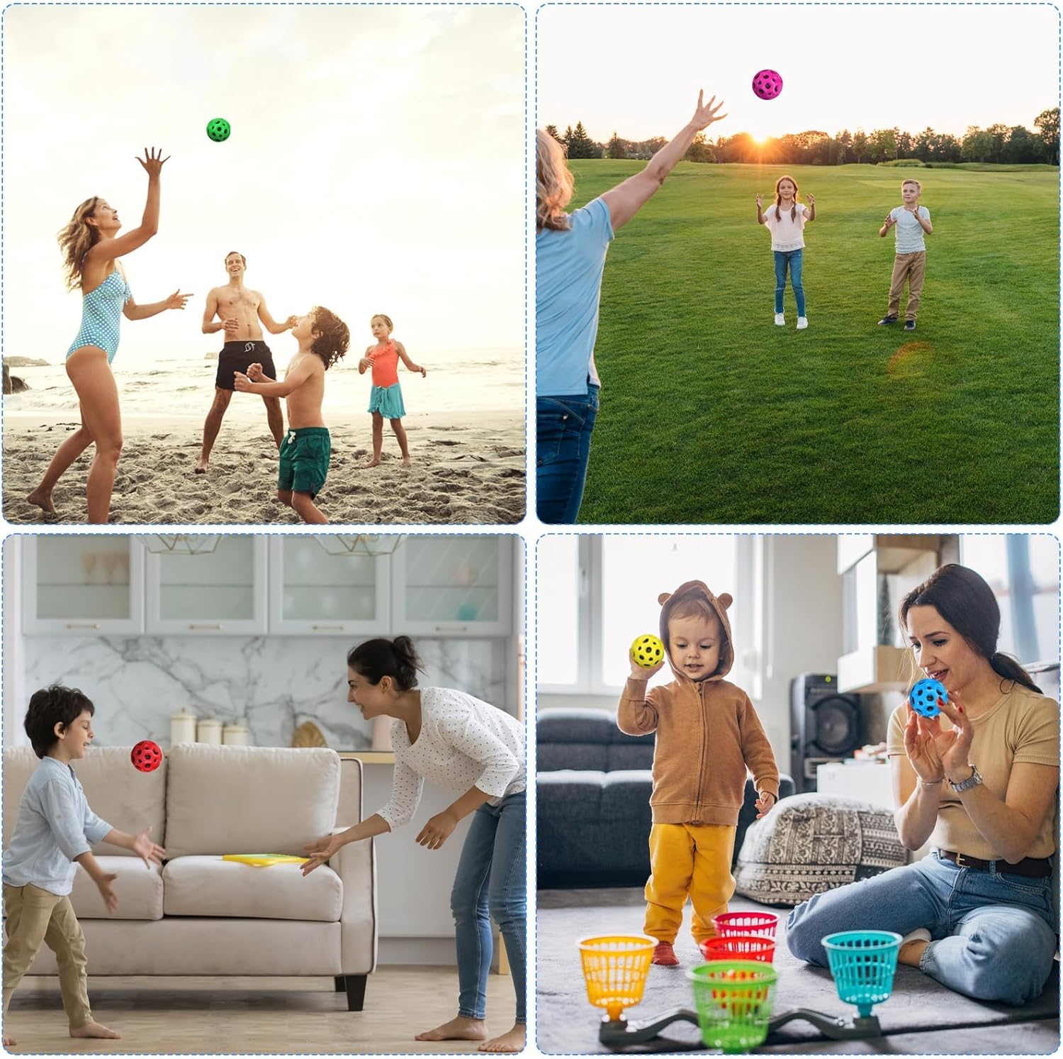 JPONLINE 6 bolas espaciales, pelota espacial de alta elasticidad con bolsa de malla, bola de goma para regalo para niños para juegos de fiesta,