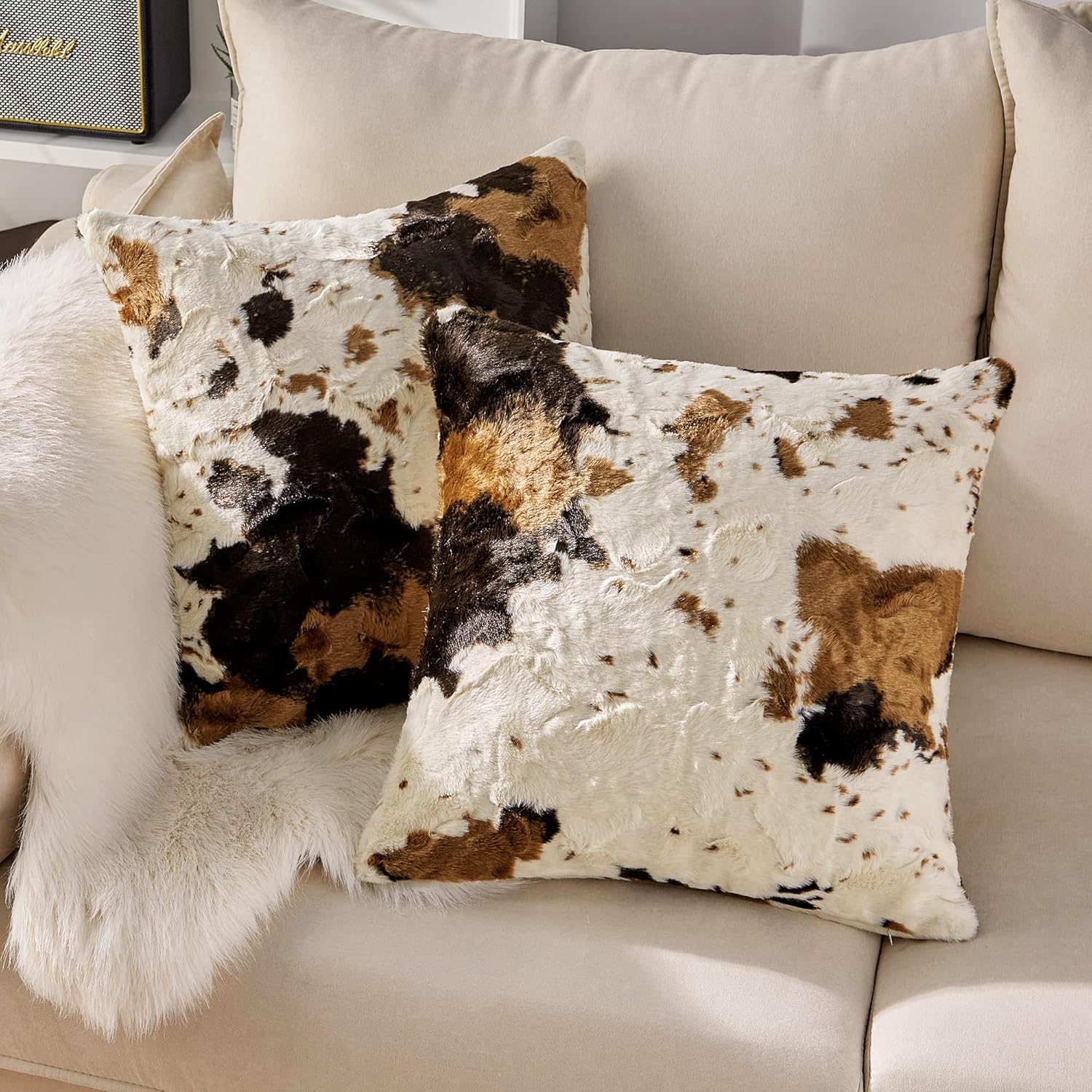 COSYCO Fundas de almohada Sherpa, fundas de cojín acogedoras y esponjosas, fundas de almohada decorativas para sofá, cama, almohadas decorativas, 18