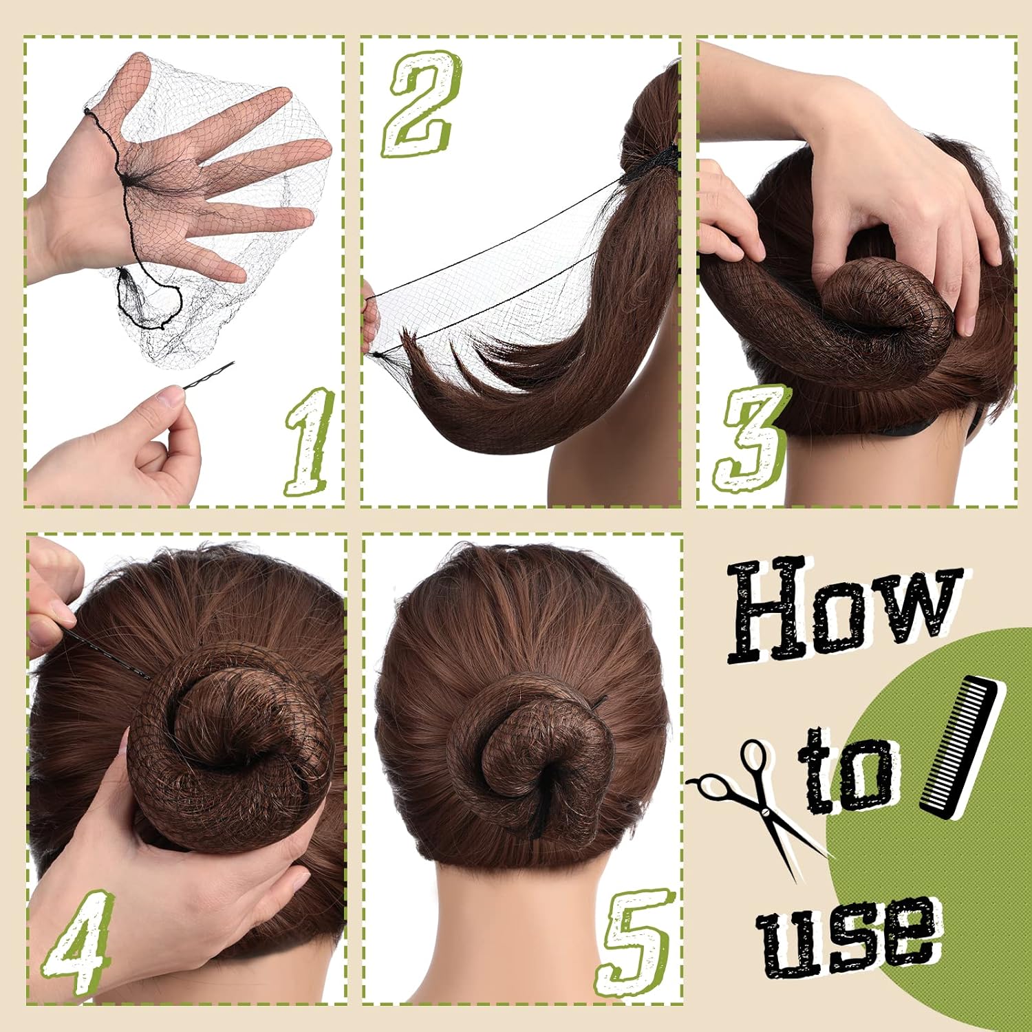 400 redes para el cabello para mujer, redes para el cabello para servicio de alimentos, malla con borde elástico invisible de 20 pulgadas para baile