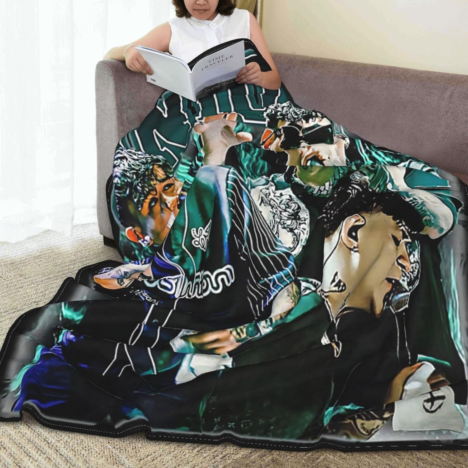 Junior Singer H – Manta de forro polar súper suave y cálida de 50 x 40 pulgadas, ligera, mullida y cómoda, de franela de microfibra, para otoño,