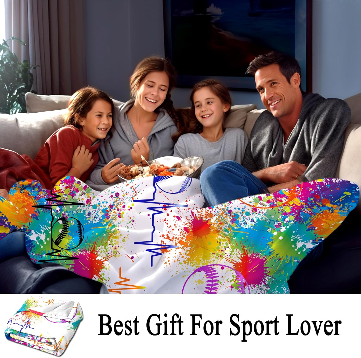 TOHTWAG Manta de béisbol ligera acogedora para fútbol, sala de estar, dormitorio, para niños, niñas y adultos, regalos de 50 x 40 pulgadas