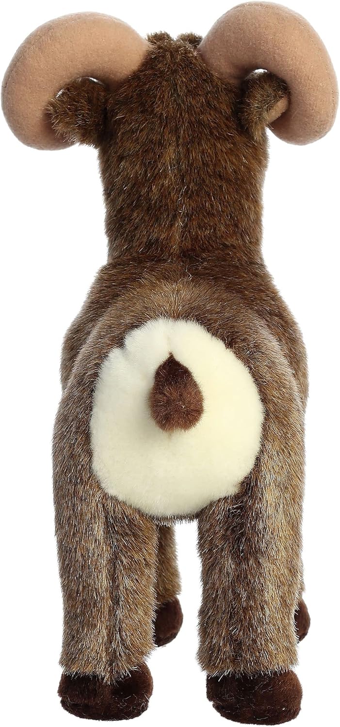 Aurora Adorable borrego cimarrón de peluche Miyoni, detalle realista, compañía entrañable, marrón, 11 pulgadas