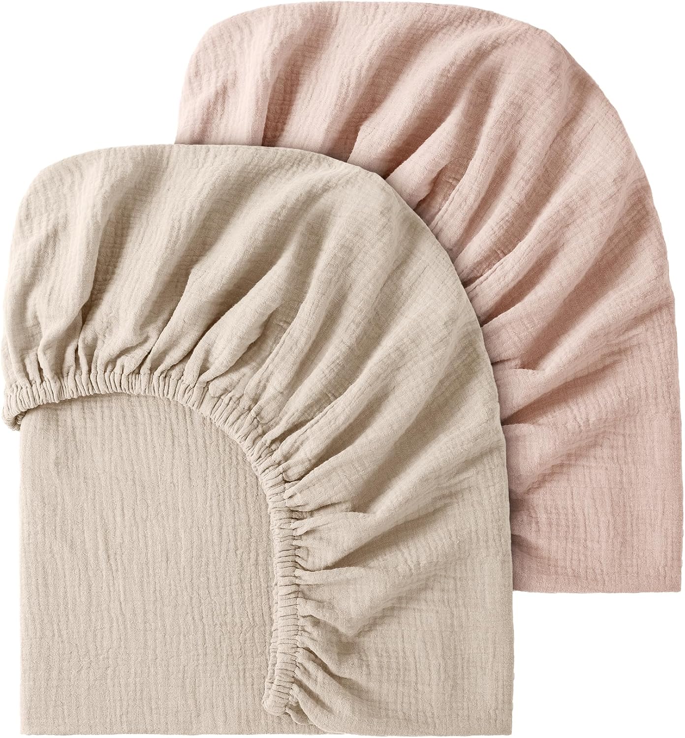 Sábana bajera para cuna, 100% algodón orgánico, para colchones estándar de cuna y niños pequeños, de 28 x 52 pulgadas, suave y transpirable, niebla