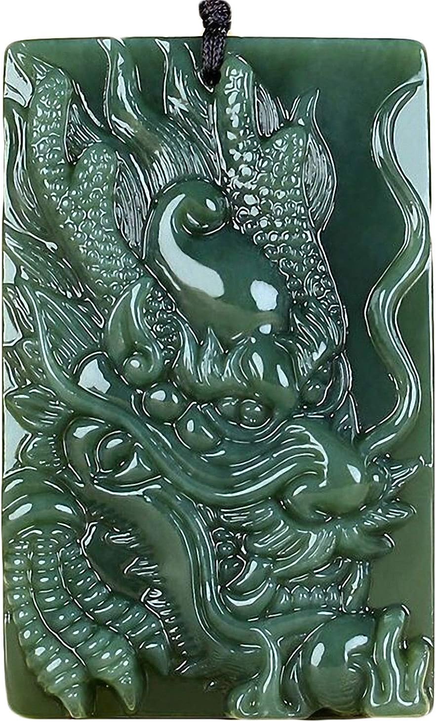 Amuleto colgante de nefrita de jade verde hetiano natural tallado Fengshui zodiaco dragón bestia, Jade, no conocido