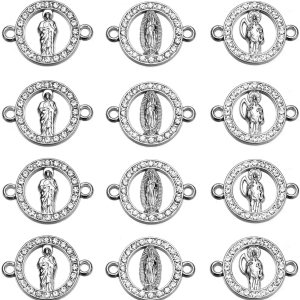 30 cuentas de diamantes de imitación para uso religioso, cruz religiosa, Virgen religiosa, Nuestra Señora de Guadalupe, Rosario, cuentas 30 cuentas de diamantes de imitación para uso religioso, cruz religiosa, Virgen religiosa, Nuestra Señora de Guadalupe, Rosario, cuentas