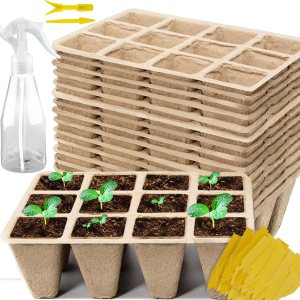 Bandejas de inicio de plántulas de 120 celdas, paquete de 10 macetas de turba biodegradables, kit de iniciación de plántulas, bandejas de Bandejas de inicio de plántulas de 120 celdas, paquete de 10 macetas de turba biodegradables, kit de iniciación de plántulas, bandejas de