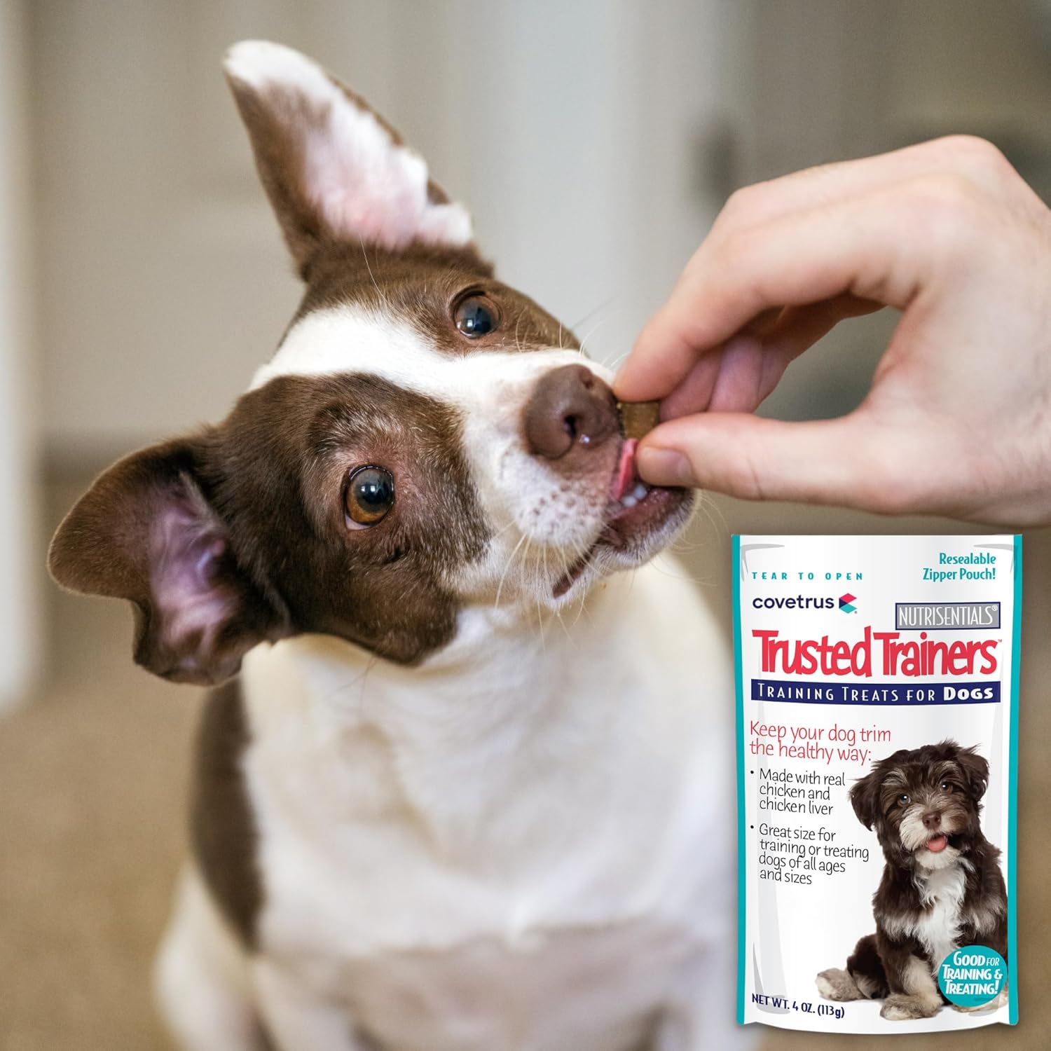 Covetrus NutriSentials Trusted Trainers – Golosinas suaves para perros pequeños, medianos y grandes, sabor a pollo, paquete de 3, 4 onzas