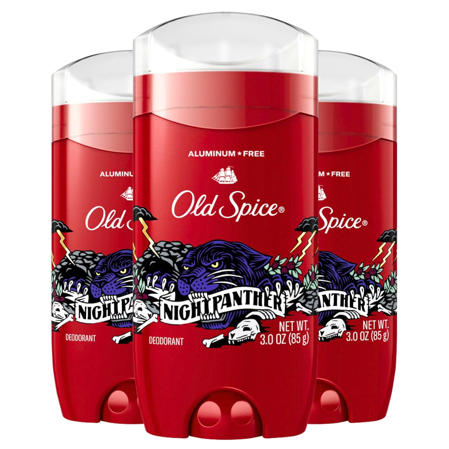 Old Spice Desodorante sin aluminio para hombres, NightPanther, protección de 48 horas, 3.0 oz (paquete de 3)
