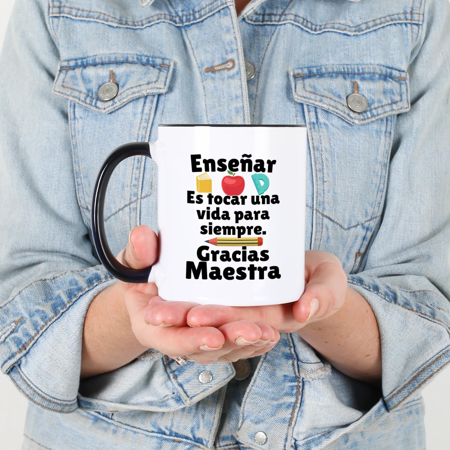 Regalos para Maestras Agradecimiento. Regalos para profesores en español. Taza de café Dia Del Maestro En Español de 11 Oz Regalo Para Maestra De