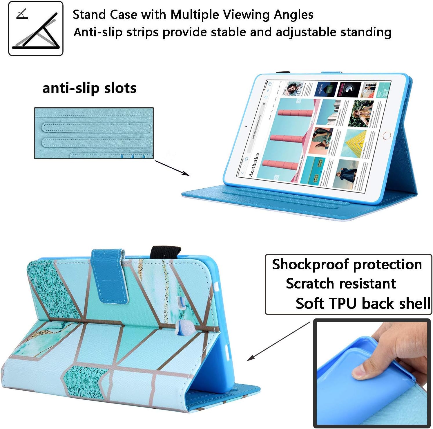 Funda para Samsung Galaxy Tab A 7.0 pulgadas Tablet 2016 Modelo (SM-T280T285) con soporte para lápiz ranuras para tarjetas, Slim PU cuero folio Flip