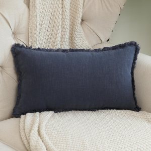 Hckot Funda de almohada de lino de 20 x 20 pulgadas, funda de almohada lumbar azul marino con borlas y flecos, cojines decorativos rústicos para Hckot Funda de almohada de lino de 20 x 20 pulgadas, funda de almohada lumbar azul marino con borlas y flecos, cojines decorativos rústicos para