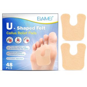 Almohadillas de fieltro para callos en forma de U (paquete de 48), protegen los callos del roce en los zapatos, almohadillas de pie de 0.04 pulgadas Almohadillas de fieltro para callos en forma de U (paquete de 48), protegen los callos del roce en los zapatos, almohadillas de pie de 0.04 pulgadas