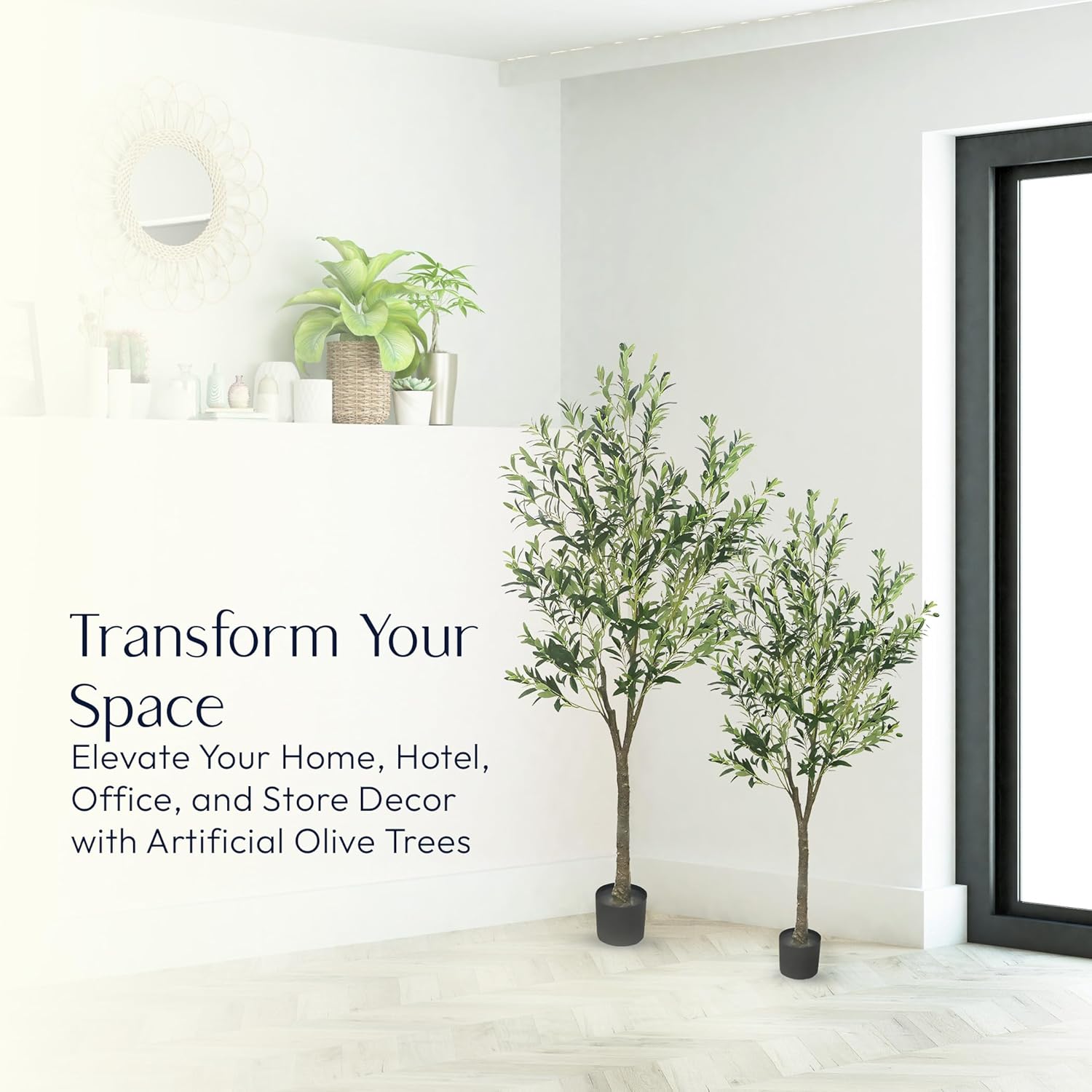 YATSKIA Árbol de olivo sintético de 5 pies  olivos artificiales para interiores, planta sintética, árboles de imitación para interiores, árbol falso