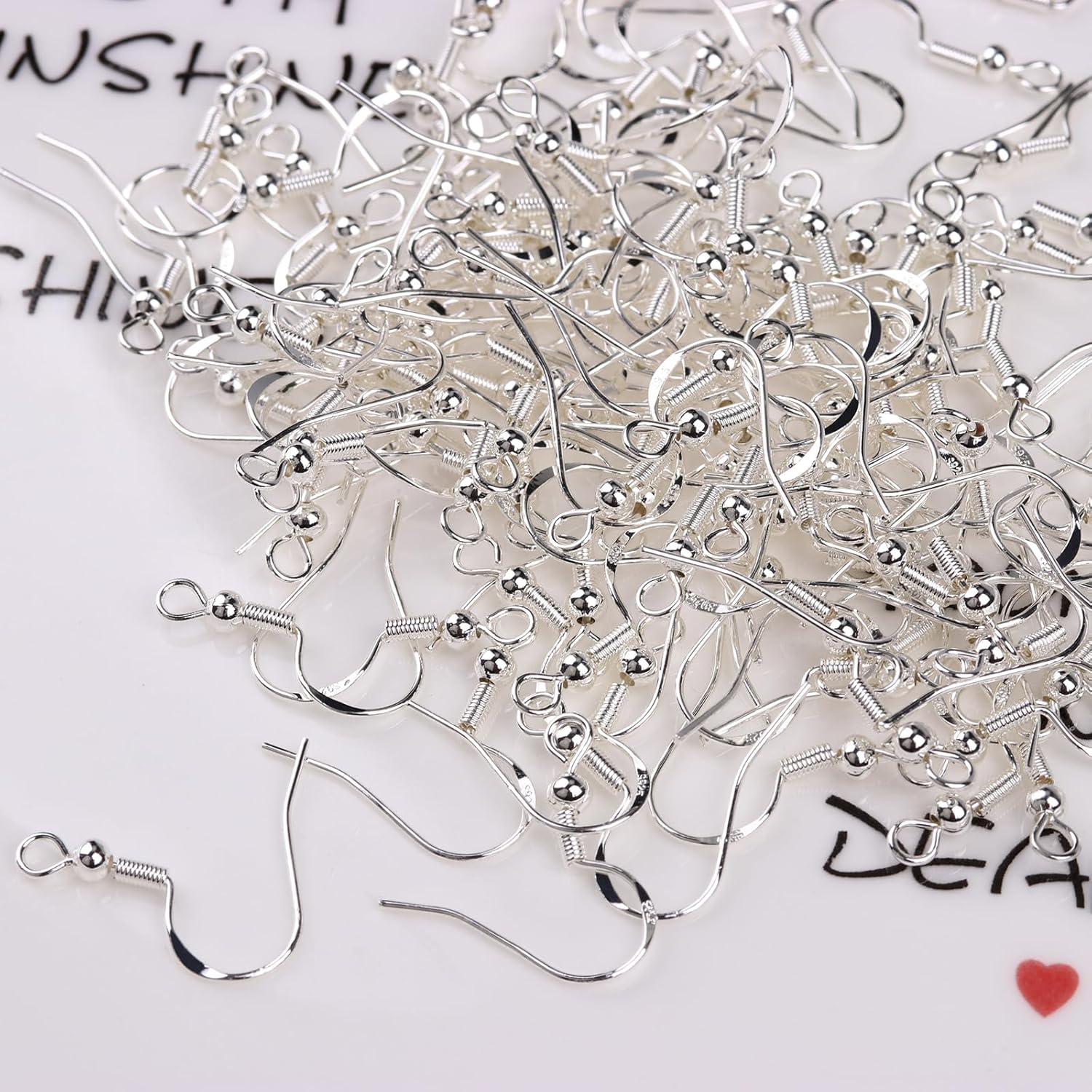 Ganchos para aretes de plata de ley 925, 50 unidades, ganchos para aretes para fabricación de joyas, ganchos hipoalergénicos para aretes, cables de