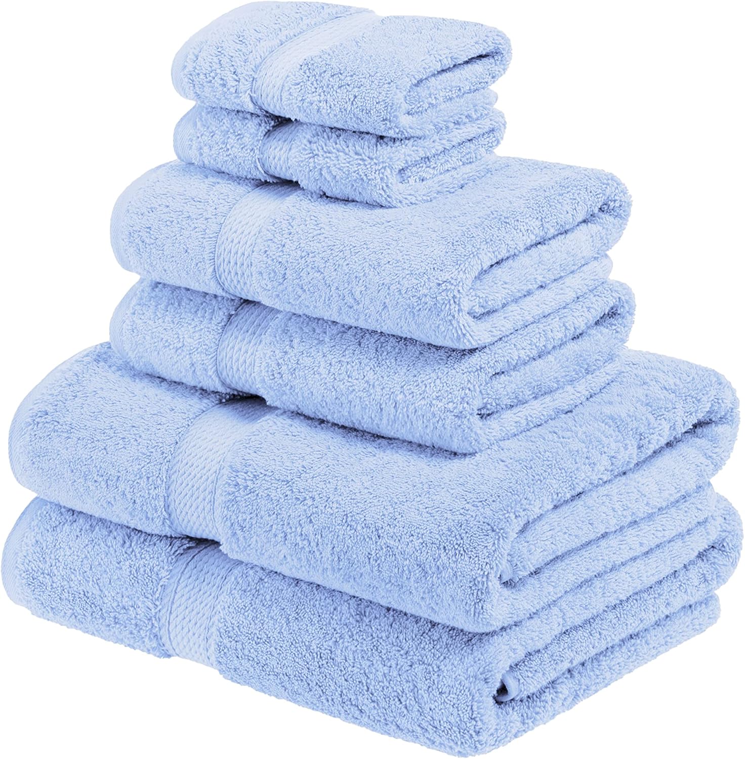SUPERIOR – Juego de toallas de algodón egipcio de 28.22 ozm, incluye 2 toallas de baño, 2 toallas de mano, 2 toallas para la cara, artículos